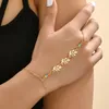 Link Armbanden Europese en Amerikaanse trend Persoonlijkheid Rijst kralen Blad vingerketen Vrouwelijke stijl Bracelet sieraden Creative Ins Beach