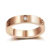 2024 Classic Ring Titanium Steel Silver Love Ring Men and Women Rose Gold Sieraden voor geliefden paar ringen cadeau diamant