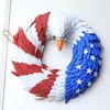 Decorative Flowers Independence Day Wreath 4th Of July Wreaths For Front Door PU Foam Board Eagle Red White And Blue Handcrafted