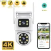 Andere CCTV -Kameras 4K 8MP PTZ WiFi Camera Dual Lens Dual Screen IP -Kamera Outdoor 4MP HD Auto Tracking Security Protection CCTV Überwachung ICSEE Y240403