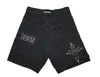 Herr shorts streetwear y2k hip hop pocket vintage broderi svart baggy denim gym sommargotiska mens basket