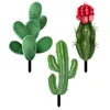 Fiori decorativi 3 pezzi Emblemi da giardino Inserti in pale di palo acrilico in legno Punte segni macinati Ornament Decorazione da esterno Cactus