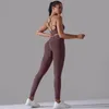 Pantalons féminins en deux pièces Femmes sans couture Yoga Set Color Sports Sports Bra and Leggings for Gym Fitness Vêtements Collons Sportswear Sports