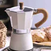 Caféarers Coffee Moka Pot Machine de café Brewer Stovetop Espresso Mocha Pot Cappuccino ou latte 3/6 tasses Y240403
