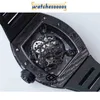 Uhren Luxus mechanische Schweizer Bewegung Keramik Zifferblatt Gummi -Gurt Uxury Date Engrwolf Richamillr RM055 Serie Ture Tourbillon Machine Carb