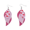 Hoop Earrings 12 Pairs Valentine's Day Peach Heart Red Lip Multi-Layered Artificial Leather S-Shaped Temperament