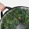 Storage Bags Christmas Wreath Transparent Bag Packaging Round Shape Household Products