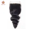 Perruques Couleur naturelle cheveux humains 4x4 Ferme de fermeture en dentelle Transparent vague de corps 10 à 22 pouces libres partie brésilienne Remy Hair Weaving