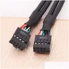 Computer Cables Connectors 30Cm /50Cm/70Cm Mainboard 9Pin Dupont 2.54Mm Usb 2.0 Female To Internal Motherboard Header Drop Delivery Co Othux