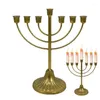 Titulares de vela Menorahs Anti -Fade Candlestick titular Metalholders Stand Ramil Desktop Table Candelabra Candles Presente para Hanukkah