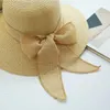 Boinas de verão feminino chapéu de sol moda praia de viagem dobrável com fita de arco UV Protect Protectie Fisherman