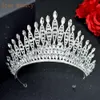 A121 Accessori per capelli da sposa cristallina a corona di rinestone a corona di rinestone zirconia da donna tiara tiara baroccia sposa della sposa regina diadema coperto 240315