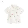 Dave Bella Childrens Tシャツキッズ服ボーイショートスリーブカジュアルコットンファッションポロトップDB2235118 240403