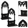 Titulares de vela 2pcs arco gótico suporte arquitetônico ferro forjado decoração de casa durável fácil de usar