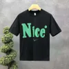 2024 Nieuwe T-shirt T-shirt met korte mouwen Instagram Trendy Letter Afdrukken Slim Fit veelzijdige casual bovenkant