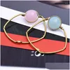 Bangle 2022 Retro Selling Crystal Stone Bead Bracelet Cute Ball Cuff Bangles For Women Girl Jewelry Gifts Accessories Wholesale Drop D Dh0Ls