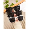 3pcs Women Square Frame Flate Ombre Lens Y2K Black Tortoiseshell نظارات شمسية لحماية UV في الهواء الطلق إكسسوارات يومي