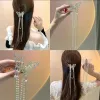 Ny Crystal Rhinestone Butterfly Pearl Tassel Hairpin Korean Simple Side Clip Liu Hai Clip Shark Hairpin Hair Accessories Women