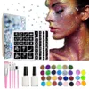 Diamant Målning set 200 tatuering mall spray tatuering glitter lysande kropp målning scen glitter makeup