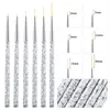 3PCS / Set Marble Match Handle Nail Art Brush Ligne Painting Drawing stylo Gel UV POLIS ACRYIQUE FRENSION BRIST