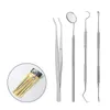 2024 Rostfritt stål Dental Mirror Dental Tool Set With Bag Mouth Mirror Dental Kit Instrument Oral tandblekning för rostfritt stål