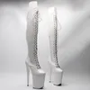 Buty taneczne Laijianjinxia 23 cm/9 cala PU Górna platforma damska impreza wysokie obcasy nowoczesne buty do kolan 096