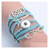 Bracelets de charme MtiLeryer Noosa Snap Bijoux Bracelet Bracelet Infinity Cuir For Women Girls Fashion Wrap Owl Cross Drop Livrot Dhc4r