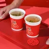 Tass jetables pailles 50 pcs en papier tasse de fête des verres à eau mariage pour la base de la base épaississeur du festival du festival thé