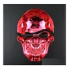 Party Masks Halloween Horror Mask Christmas Electroplated Taro Ghost Head Funny Gift 6 Colors Opp Bag5299531 Drop Delivery Home Gard Dhq5I