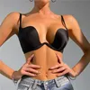 Femmes Deep U Bra Backless Intimates Undermwire Open Cup Push Up Sexy Bras sous-vêtements Lingerie sans couture Traceless 240326