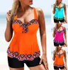 Verano innovador y cómodo naranja diamante estampado encaje impresión sexy moda vacaciones playa traje de baño S6XL 240322