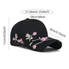 Ball Caps Flower broderie Baseball Femme fille mignon prune extérieur long bord de soleil chapeau