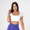 NVGTN SERENE SEAMLESS BRA WOMENS TRAWN CROUT TOPS Fitness Tees Gym T-shirts Athleisure Clothing Sports Wears Breattable Padding 240403