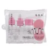 5pc/set travel mini makeup化粧品クリームポットボトルプラスチック透明な空のメイクアップコンテナボトルトラベルアクセサリー化粧品フェイスクリームポット