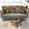 Подушка коричневого геометрического рисунка покрытие льняной крышки 40 диван гостиной 60 творческий декор. Настраиваемая 50 45