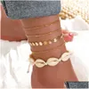 Anklets Bohemia Gold Color Snake Bransoletka Bransoletka dla kobiet Butterfly Klucz Zamknięcie Chark Kamelkowy łańcuch na nogę Boho biżuteria Drezno DEL DH2Z6