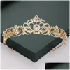 Tiaras Oro Sier Color and Crowns for Wedding Bride Party Crystal Pearls Diadems Rhinestone Ornamenti Accessori di moda Drop Dhwbx