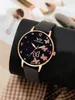 Armbanduhren 6PCS Ladies Fashion Casual Star Butterfly Digital Belt Quartz Watch voller Diamantohrringe Halskettenringarmband Geschenkset
