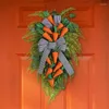 Decorative Flowers Easter Wreath With Radish & Plant Vine Cosplay Pendant Decor For Spring Home 87HA