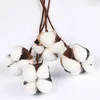 Decorative Flowers Artificial Flower Cotton Christmas Decoration Home Centerpiece Arrangements Party Supplies Room Decor Dried Plant