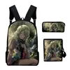 Sac à dos classique hololive vtuber ceres faune 3d 3pcs / ensemble pupil sacs d'alcool