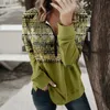 Women's Hoodies Casual pullover tops Quarter Zip Women Fall Floral Print Losse Fit Sweatshirt Up Long Sleeve kleding Sweatshirts