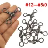 Fishhooks 100st/200st Fishing Swivels 3 Way Barrel Swivel Crossline Swivels Rolling Swivel Storlek 5/0# till 12# Emerillones Pesca