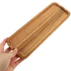 Dekorativa figurer Acacia Wood Pallet Tea Tray Snack Serving Wood Food Hushåll Vattenkopp tallrik