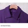 Women's Blouses Ruffled Shirts Women Pelum Long Sleeve Purple Tops