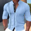 Camicie casual da uomo camicia da uomo camicia manica lunga camicetta muscolare abbottimi top tops magliette di cotone formale tessuto blu bianco rosa nero