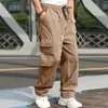 Pantalons pour hommes décontractés pour le printemps et l'été, vêtements de travail pour jeunes avec plusieurs poches, jambe droite