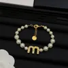 Women Designer Earrings Necklace Bracelet Full Pearls Simple Letter Pendant Luxury Fashion Jewelry Without Box