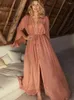 Casual jurken wyblz sexy strandkleding flare mouw strand zomerkleding voor zwembad vrouw zwempak bedek dames tuniek lange jurk