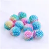 Crystal BEADS KWOI Vita 20mm 100pcs Chunky Colorf Rainbow Resin Rhinestone Ball for Kids Jewelry Drop Delt Logo Dhuut